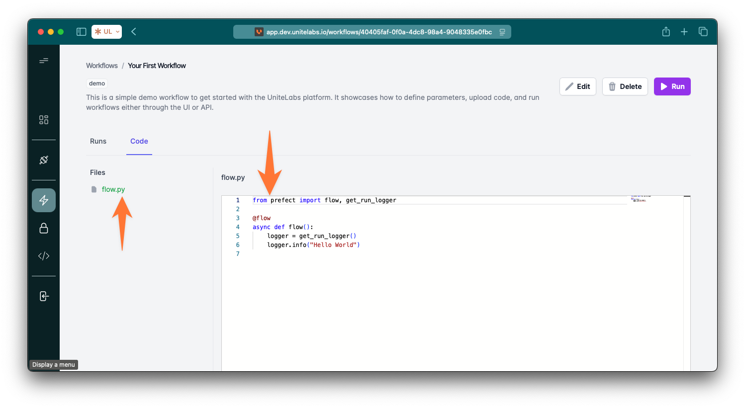 Screenshot: Workflow Logic