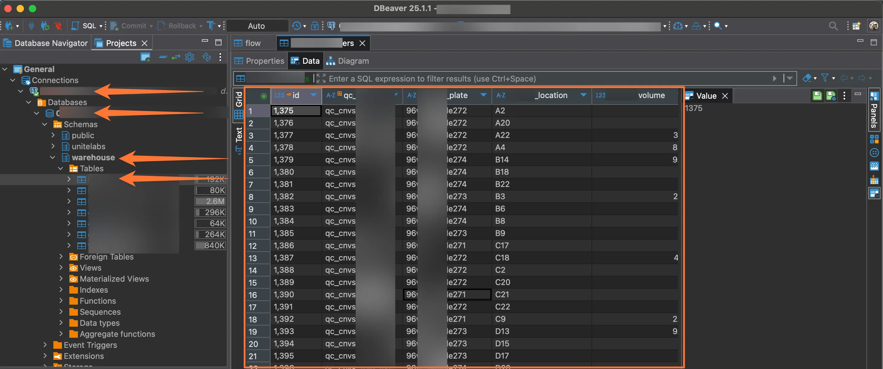 View table data in DBeaver